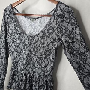 Lily Rose Top Black White Lace Pattern Romantic Whimsigoth Y2K Bodycon M